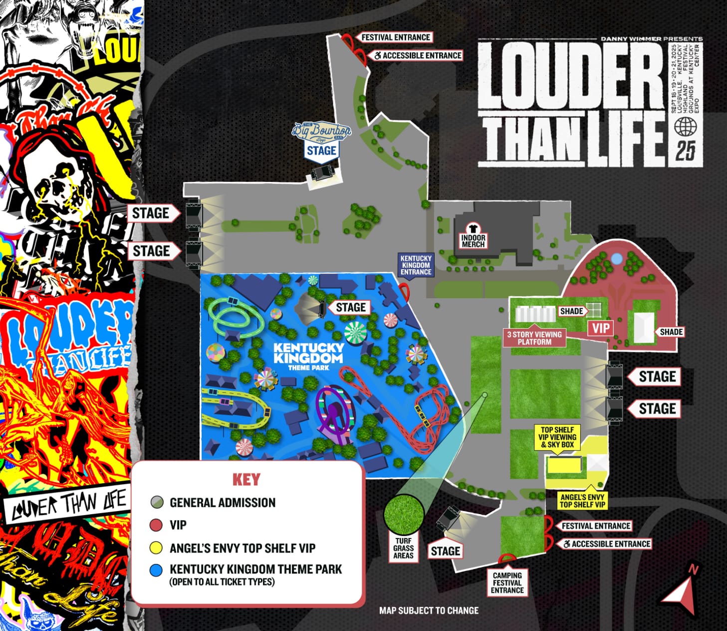 Louder Than Life 2025 Festival Grounds and Stage Map | The Metalverse.net