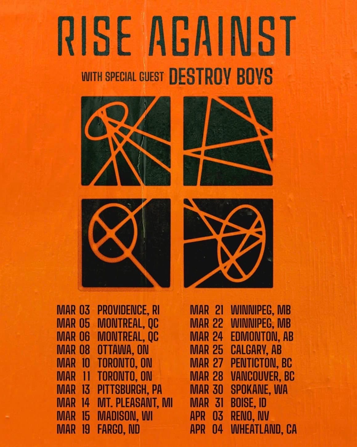 Rise Against 2026 Tour Schedule | The Metalverse.net