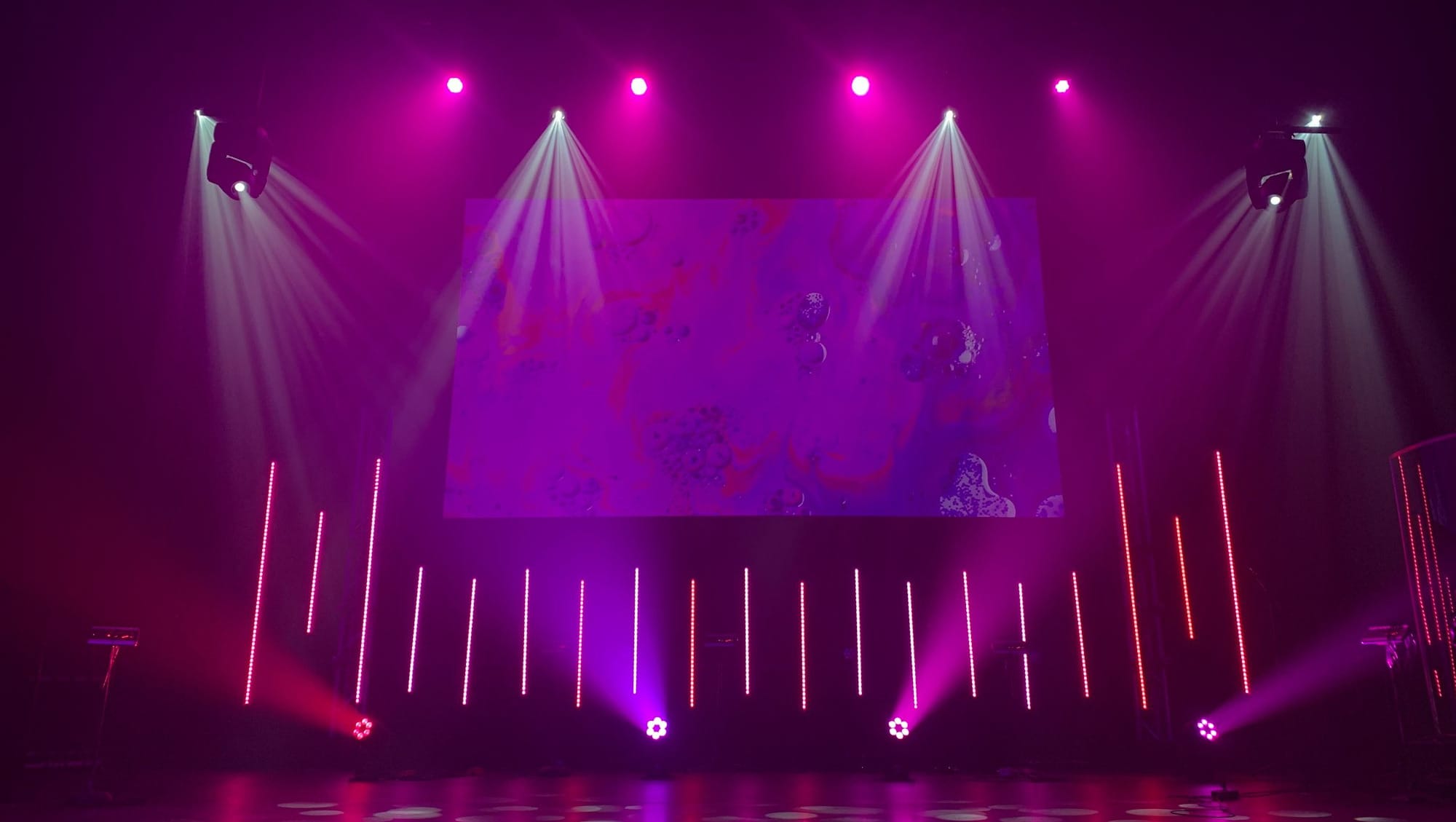 empty stage with lights